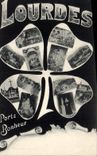 VINTAGE POSTCARD Lourdes Carries Happiness Clover