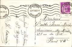 VINTAGE POSTCARD Saint Nazaire the Beach per hour of the bath