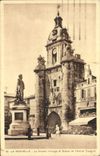 VINTAGE POSTCARD La Rochelle the Large Clock and Statue of the admiral Duperre