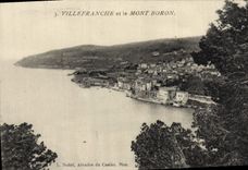 VINTAGE POSTCARD Villefranche and the Boron Mount