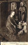 VINTAGE POSTCARD Memling the Worship of the Magi Shutter of the triptych the virgin adores the child