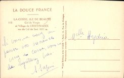 Collar de Córcega Córcega de la POSTAL de la VENDIMIA de Vergio y aldea de Cristinacce vista del collar del sido útil