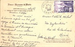 VINTAGE POSTCARD Interior Lescure of the Church of Notre Dame de Lescure