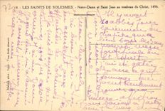 VINTAGE POSTCARD Saints of Solesmes Notre Dame and Saint Jean with the tomb of Christ