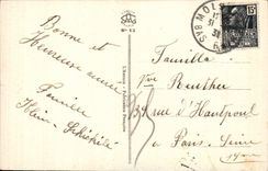 VINTAGE POSTCARD Happy New Year Sheep