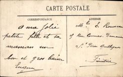 POSTAL Boulogne de la VENDIMIA en el mar y la señora Sinning del folklore del mercado