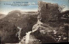VINTAGE POSTCARD Ruins of the Castle of the Guard and Valley of Tryere Close St Chely