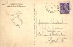 VINTAGE POSTCARD Valence Rules of General Championnet