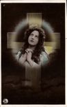 VINTAGE POSTCARD Fantasy Woman Cross