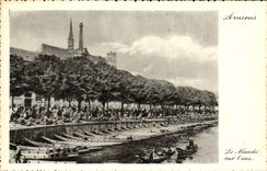 VINTAGE POSTCARD Amiens Market on water Boats