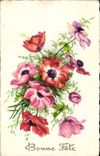 CPA Fantaisie Fleurs Bonne Fete