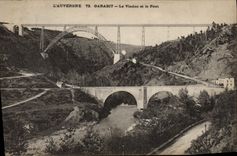 VINTAGE POSTCARD Auvergne Garabit the Viaduct and the Bridge