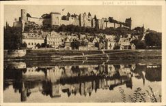 VINTAGE POSTCARD Loire ch4ateau Castle of Chinon Seen of banks of Vienna