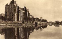 VINTAGE POSTCARD the Abbey De Solesmes Seen of Right Bank of the Sarthe