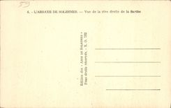 VINTAGE POSTCARD the Abbey De Solesmes Seen of Right Bank of the Sarthe