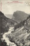 VINTAGE POSTCARD Vercors Bourne seen of the Bridge of Goule Black