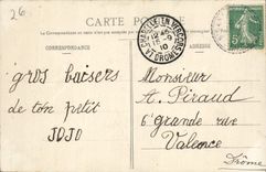 POSTAL Vercors Bourne de la VENDIMIA visto del puente del negro de Goule