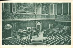 VINTAGE POSTCARD Versailles the Room of Congers