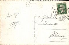 Lago boat de Annecy de la POSTAL de la VENDIMIA