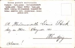 VINTAGE POSTCARD Fantaisie has my Fiancee Fleurs Hand the Moon