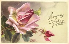 CPA Fantaisie Bonne Fete Fleurs