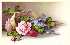 CPA Fantaisie Fleurs