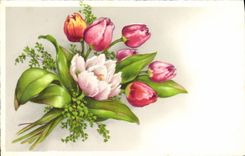 CPA Fantaisie Fleurs