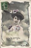 VINTAGE POSTCARD Fantasy Woman Which the thought brings closer you