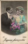 VINTAGE POSTCARD Fantasy Woman Engagement