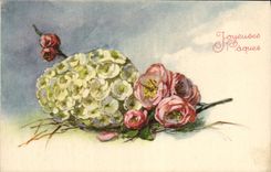 CPA Fantaisie Fleurs Paques