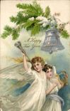 CPA Fantaisie Enfants Anges Cloche