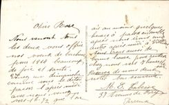 VINTAGE POSTCARD Fantaisie Flowers Happy New Year Horseshoe