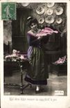 VINTAGE POSTCARD Fantasy Woman Poisson Earthenware