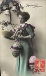 VINTAGE POSTCARD Fantasy Woman eggs