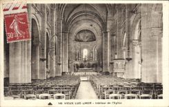 CPA Vieux Luc Sur Mer Interieur De I'Eglise