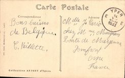 VINTAGE POSTCARD Ruins D' Ypres Small Place Of the Museum And Halies Militaria