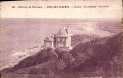 VINTAGE POSTCARD Surroundings of Cherbourg Urville Landemer Chalets Cliffs And the Dimension