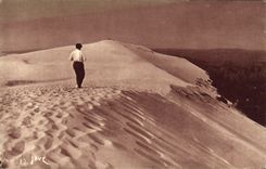 VINTAGE POSTCARD Pyla Basin of Arcachon Returning from the large dune of Pyla