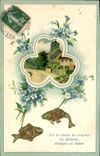 CPA Fantaisie Fleurs Poissons