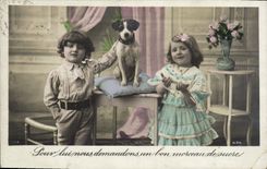 CPA Fantaisie Enfants Chien 