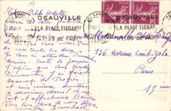 La POSTAL Deauville de la VENDIMIA floreció jardines de la playa el casino y el hotel de Normandía