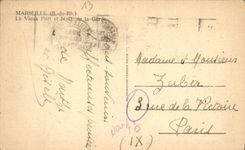 CPA Marseille Le Vieux Port Et ND de la Garde Bateaux 
