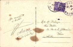 La POSTAL Tapisserie de la VENDIMIA de la reina Matilde que el individuo de Bayeux trae a Harold tiene Guillermo