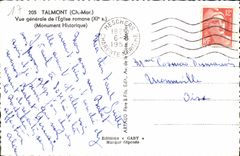 MODERN CARD Talmont View De I' Eglise Romance