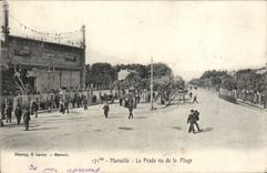CPA Marseille Le Prado Vu De La Plage