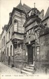 VINTAGE POSTCARD Chinon Old women Houses Street Voltaire