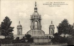 VINTAGE POSTCARD Bonsecours Monument of Jeanne D' Arc Frontage on the plate