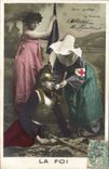 VINTAGE POSTCARD Fantasy Woman Nurse Militaria Soldier the Faith Red Cross