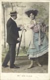 VINTAGE POSTCARD Fantasy Happy Woman Incident
