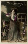 VINTAGE POSTCARD Tender Fantasy Woman Souvenir